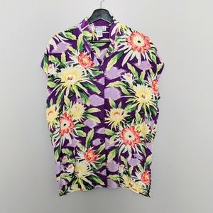 Vintage Avanti Hawaiian Tea Timer Silk Shirt